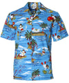 Snowman Hawaii Vacation Christmas Shirt Blue Aloha Republic