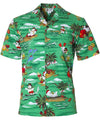 Snowman Hawaii Vacation Christmas Shirt Green Aloha Republic