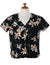 Star Orchid V-Neck Blouse Hawaii Magnum PI Design Black Paradise Found