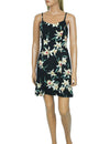 Star Orchids Spaghetti Strap Hawaiian Dress in Black