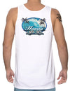 Sun-Sand-Surf Hawaiian Tank-Top Tee White Shaka Time Hawaii