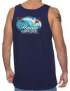 Sun-Sand-Surf Hawaiian Tank-Top Tee Navy Shaka Time Hawaii