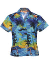 Sunset Luau Fitted Hawaiian Shirt for Women - ShakaTime