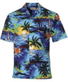 Sunset Luau Men Hawaiian Shirt Blue Royal Creations