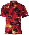 Sunset Luau Men Hawaiian Shirt Red Royal Creations