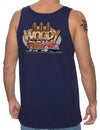 Surfers Woody Car Hawaiian Tank Top Navy Shaka Time Hawaii