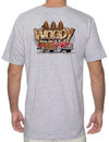 Surfers Woody Station Wagon Car T-Shirt Design Ash