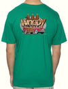 Surfers Woody Station Wagon Car T-Shirt Design Green