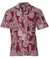 Tapa Pineapples Hawaiian Shirt Waimea Casuals Red Paradise Found