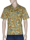 Tapa Tribal Monstera Aloha Shirt Yellow KY