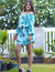 Teal Romper 3/4 Sleeve Off Shoulder Jena w/Lace Trim Teal Fits XS to L (2-12) Shaka Time Hawaii