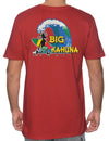 The Big Kahuna Waves Men T-shirt Red Shaka Time Hawaii