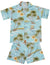 Toddler Boy's Aloha Shirt and Shorts Set Paradise of Kauai Sky Blue KY