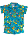 Toddler Boy's Clothes 2 Piece Cabana Set Fish Explorer Turquoise RJC