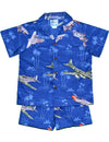 Toddler Boy's Clothes Set Fighter Airplanes Navy RJC