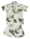 Toddler Boys Hawaiian Shirt Set Orchids Makani White KY