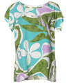 Traveler Aloha Front Cut-out Scarf Top Green Blouse - ShakaTime