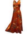 Vintage Palms Long Maxi Cocktail Dress Rust Paradise Found