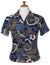 Vintage Scenic Hawaiian Camp Women's Shirt Navy Hilo Hattie