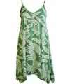 Viva Pineapples Scarf Hem Short Hawaiian Dress Sage RJC