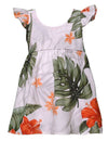 Waipio Hibiscus Girl's Flower Dress White KY