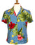 Waipio Hibiscus Women's Hawaiian Shirt Ocean Blue KY