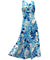 Watercolor Hibiscus Maxi Long Cocktail Dress Blue Paradise Found