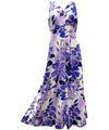 Watercolor Hibiscus Maxi Long Cocktail Dress Purple Paradise Found