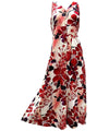 Watercolor Hibiscus Maxi Long Cocktail Dress Red Paradise Found