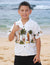 White Classic Surfing Boards Boy's Aloha Shirt White Pacific Legends