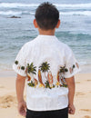 White Classic Surfing Boards Boy's Aloha Shirt