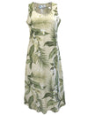 White Ginger Sleeveless Hawaiian Dress Khaki Paradise Found