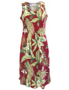 White Ginger Sleeveless Hawaiian Dress Red Paradise Found