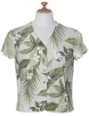 White Ginger V-Neck Blouse Khaki Paradise Found