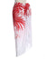 White-Red Sarong Cover up Plumeria Magic