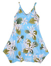 White Tiare Girl's Blue Flower Dress with Scarf Hem - ShakaTime