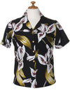 Camp Blouse for Women Magnum PI Calla Lily Black Paradise Found