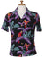 Camp Blouse Jungle Bird Parrots Magnum PI Design Black Paradise Found