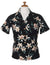 Star Orchid Hawaiian Camp Blouse Black Paradise Found