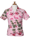 Tropical Flamingos Camp Shirt for Women