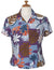 Women Fitted Blouse Aloha Petals Purple Shaka Time Hawaii