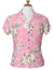 Women Hawaiian Shirt Malana Orchids Coral Two Palms