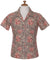 Women's Fitted Hawaiian Blouse HONU Khaki Mae Young Designs