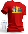 Worries Away Waves T-Shirt Red Shaka Time Hawaii